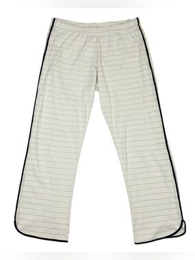 LAKE Pajamas Pima Cotton Striped Pj Pants Cream Navy Piping Size S? Loungewear